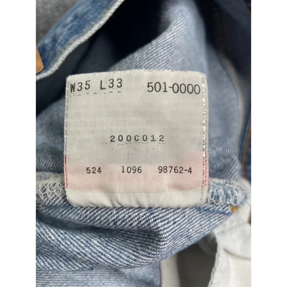 Levi's 501xx Jeans Mens 35x33 Blue Vintage Made in USA Straight Leg Light‎ Wash